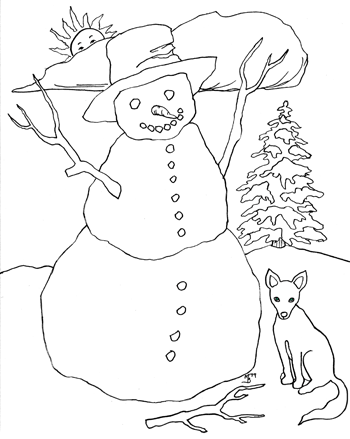 Colour the snowman!