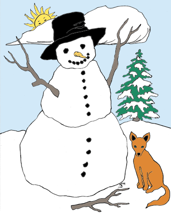 Coloured-in snowman
